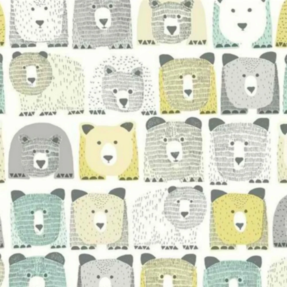 Dwell Studio x York Blue & Yellow Bears Sidewall Wallpaper